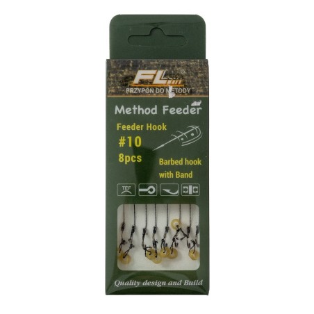 SET 8 CARLIGE LEGATE FEEDER HOOK BARBED WITH BAND