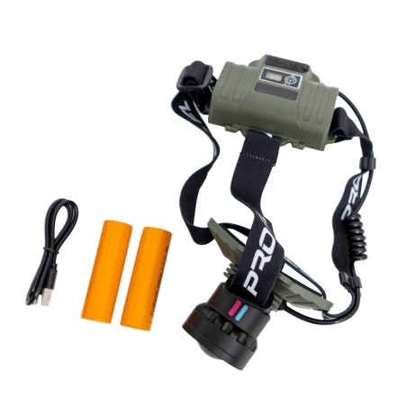 LANTERNA FRONTALA PROFL CU LUMINA ALBASTRA, 2 ACUMULATORI SI AFISAJ CONSUM BATERIE F110570