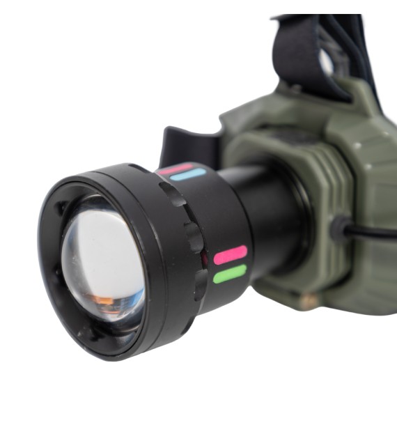 LANTERNA FRONTALA PROFL CU LUMINA ALBASTRA, 2 ACUMULATORI SI AFISAJ CONSUM BATERIE F110570