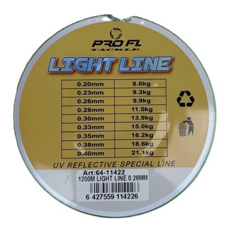 MONOFILAMENT PROFL LIGHT LINE- LONG DISTANCE YELLOW 1200M