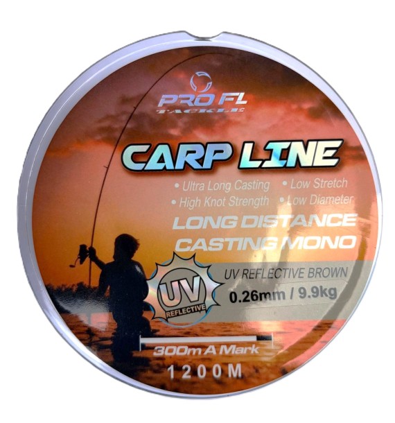 MONOFILAMENT PROFL CARP LINE- LONG DISTANCE BROWN 1200M
