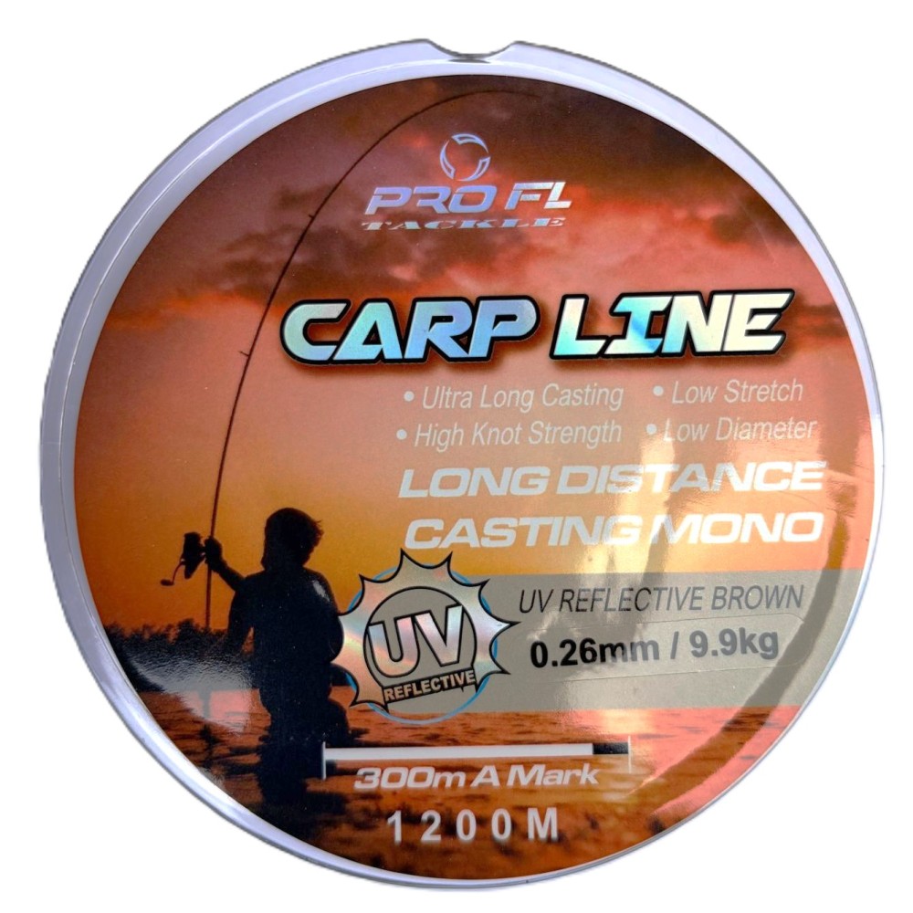 MONOFILAMENT PROFL CARP LINE- LONG DISTANCE BROWN 1200M