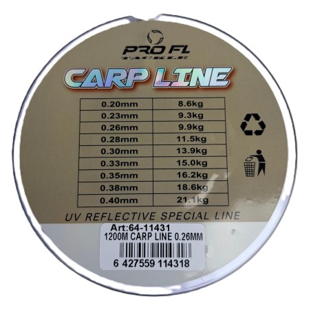 MONOFILAMENT PROFL CARP LINE- LONG DISTANCE BROWN 1200M