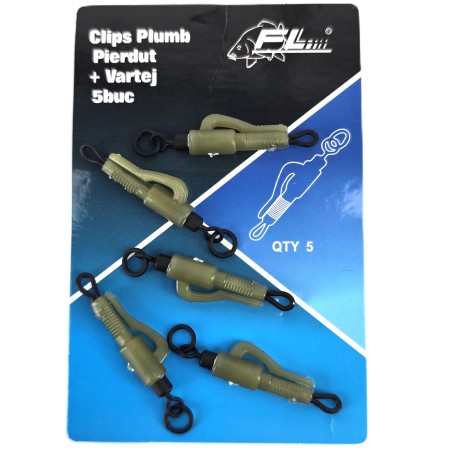 SET 5 CLIPS PLUMB PIERDUT CU VARTEJ