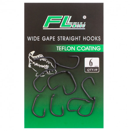 CARLIGE WIDE GAPE STRAIGHT HOOKS TEFLON