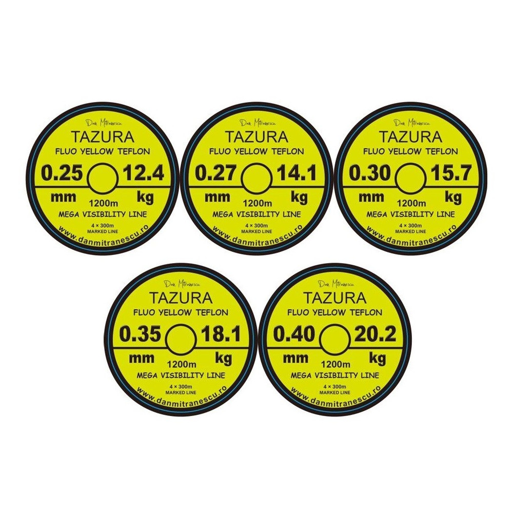 MONOFILAMENT TAZURA FLUO YELLOW TEFLON 1200m
